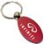 Burgundy Aluminum Metal Oval Infiniti Logo Key Chain Fob Chrome Ring