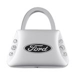 Ford Logo Metal Purse Shape Crystal Diamond Bling Key Chain Fob Ring