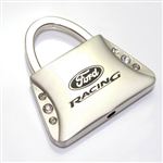 Ford Racing Logo Metal Purse Shape Crystal Diamond Bling Key Chain Ring