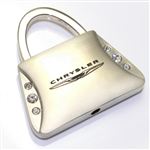 Chrysler Logo Metal Purse Shape Crystal Diamond Bling Key Chain Ring