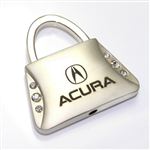 Acura Logo Metal Purse Shape Crystal Diamond Bling Key Chain Ring