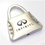 Infiniti Logo Metal Purse Shape Crystal Diamond Bling Key Chain Ring
