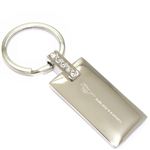 Ford Mustang Logo Metal Chrome Rectangular Crystal Diamond Bling Key Chain