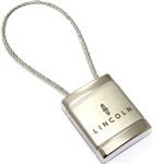 Lincoln Logo Metal Silver Chrome Cable Car Key Chain Ring Fob