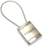 Chrysler Logo Metal Silver Chrome Cable Car Key Chain Ring Fob