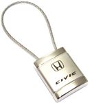 Honda Civic Logo Metal Silver Chrome Cable Car Key Chain Ring Fob