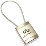Infiniti Logo Metal Silver Chrome Cable Car Key Chain Ring Fob