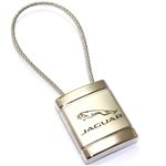Jaguar Logo Metal Silver Chrome Cable Car Key Chain Ring Fob