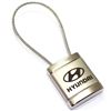 Hyundai Logo Metal Silver Chrome Cable Car Key Chain Ring Fob