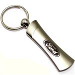 Ford Logo Metal Silver Chrome Blade Car Key Chain Ring Fob