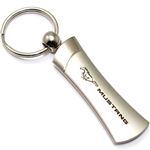 Ford Mustang Logo Metal Silver Chrome Blade Car Key Chain Ring Fob