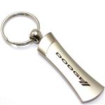 Dodge Stripes Logo Metal Silver Chrome Blade Car Key Chain Ring Fob