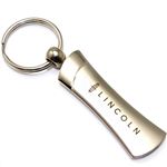Lincoln Logo Metal Silver Chrome Blade Car Key Chain Ring Fob