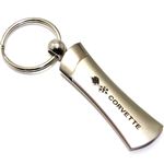 Chevy Corvette Logo Metal Silver Chrome Blade Car Key Chain Ring Fob