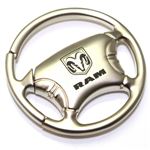 Dodge Ram Logo Metal Steering Wheel Shape Car Key Chain Ring Fob