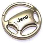 Jeep Logo Metal Steering Wheel Shape Car Key Chain Ring Fob