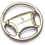 Lincoln Logo Metal Steering Wheel Shape Car Key Chain Ring Fob