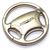 Chrysler Logo Metal Steering Wheel Shape Car Key Chain Ring Fob