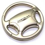 Chrysler Logo Metal Steering Wheel Shape Car Key Chain Ring Fob