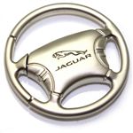 Jaguar Logo Metal Steering Wheel Shape Car Key Chain Ring Fob