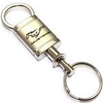 Ford Mustang Logo Metal Satin Chrome Valet Pull Apart Car Key Chain Ring Fob