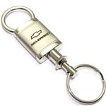 Chevrolet Silverado Logo Metal Satin Chrome Valet Pull Apart Key Chain Ring Fob