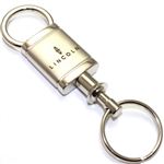 Lincoln Logo Metal Satin Chrome Valet Pull Apart Key Chain Ring Fob