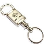 Nissan Maxima Logo Metal Satin Chrome Valet Pull Apart Key Chain Ring Fob