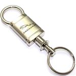 Jaguar Logo Metal Satin Chrome Valet Pull Apart Key Chain Ring Fob