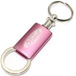 Ford Pink Logo Metal Aluminum Valet Pull Apart Key Chain Ring Fob