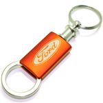 Ford Orange Logo Metal Aluminum Valet Pull Apart Key Chain Ring Fob