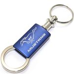 Ford Mustang Navy Blue Logo Metal Aluminum Valet Pull Apart Key Chain Ring Fob