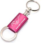 Ford Mustang Pink Logo Metal Aluminum Valet Pull Apart Key Chain Ring Fob