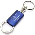 Ford Mustang GT Blue Logo Metal Aluminum Valet Pull Apart Key Chain Ring Fob