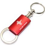 Ford Mustang Tribar Red Logo Metal Aluminum Valet Pull Apart Key Chain Ring Fob