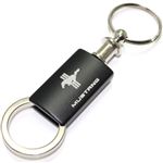 Ford Mustang Tribar Black Logo Metal Aluminum Valet Pull Apart Key Chain Ring