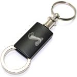 Ford Mustang Cobra Black Logo Metal Aluminum Valet Pull Apart Key Chain Ring Fob