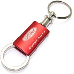 Ford Super Duty Red Logo Metal Aluminum Valet Pull Apart Key Chain Ring Fob