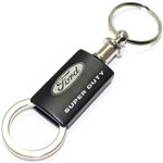 Ford Super Duty Black Logo Metal Aluminum Valet Pull Apart Key Chain Ring Fob