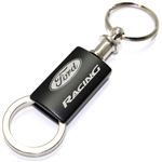 Ford Racing Black Logo Metal Aluminum Valet Pull Apart Key Chain Ring Fob