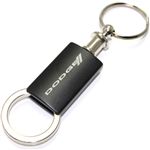 Dodge Stripes Black Logo Metal Aluminum Valet Pull Apart Key Chain Ring Fob