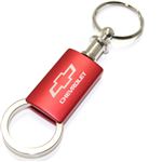 Chevrolet Bowtie Red Logo Metal Aluminum Valet Pull Apart Key Chain Ring Fob