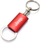 Jeep Red Logo Metal Aluminum Valet Pull Apart Key Chain Ring Fob