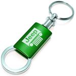 Jeep Grille Green Logo Metal Aluminum Valet Pull Apart Key Chain Ring Fob