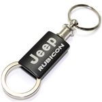 Jeep Rubicon Black Logo Metal Aluminum Valet Pull Apart Key Chain Ring Fob