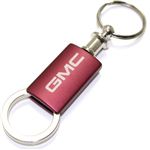 GMC Red Burgundy Logo Metal Aluminum Valet Pull Apart Key Chain Ring Fob