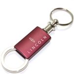 Lincoln Red Burgundy Logo Metal Aluminum Valet Pull Apart Key Chain Ring Fob