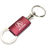 Acura Red Burgundy Logo Metal Aluminum Valet Pull Apart Key Chain Ring Fob