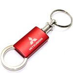 Mitsubishi Red Logo Metal Aluminum Valet Pull Apart Key Chain Ring Fob