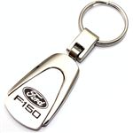 Genuine Ford F-150 Logo Metal Chrome Tear Drop Key Chain Ring Fob